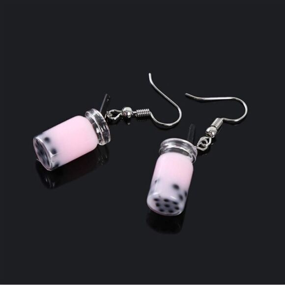 Creative Pearl Milk Tea Cup Acrylic Earring Cute Cold Drink Juice Cup Dangle - Picture 1 of 1